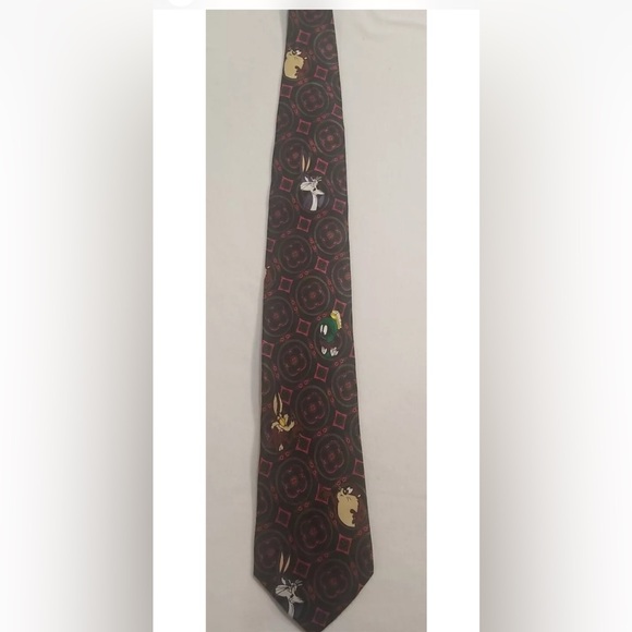 VINTAGE LOONEY TUNES MANIA NECK TIE 1993  FEATURING BUGS BUNNY, TAZ - Picture 1 of 8